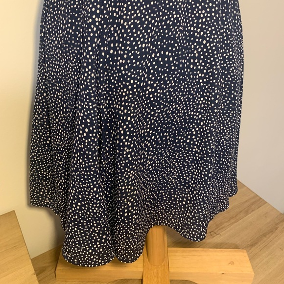 Banana Republic Navy Polka Dot Chiffon Dress Size 6 - Picture 7 of 9